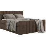 Łóżko kontynentalne - ALVER DUO 180x200 - H3 - brązowy, welwet - Topper T25