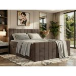 Łóżko kontynentalne - ALVER DUO 200x200 - H3 - brązowy, welwet - Topper T25