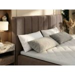 Łóżko kontynentalne - ALVER DUO 140x200 - H4 - brązowy, welwet - Topper T25