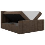 Łóżko kontynentalne - ALVER DUO 140x200 - H4 - brązowy, welwet - Topper T25