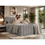 Łóżko kontynentalne - ALVER DUO 200x200 - H4 - brązowy, welwet - Topper T25