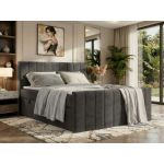 Łóżko kontynentalne - ALVER DUO 180x200 - H4 - ciemnoszary, welwet - Topper T25