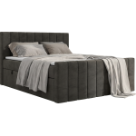 Łóżko kontynentalne - ALVER DUO 180x200 - H4 - ciemnoszary, welwet - Topper T25