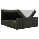 Łóżko kontynentalne - ALVER DUO 180x200 - H4 - ciemnoszary, welwet - Topper T25
