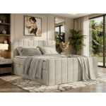 Łóżko kontynentalne - ALVER DUO 160x200 - H4 - beżowy, welwet - Topper Visco