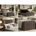 Łóżko kontynentalne - ALVER DUO 180x200 - H3 - brązowy, welwet - Topper Visco