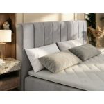 Łóżko kontynentalne - ALVER DUO 180x200 - H3 - jasnoszary, welwet - Topper Visco