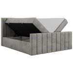 Łóżko kontynentalne - ALVER DUO 180x200 - H3 - jasnoszary, welwet - Topper Visco