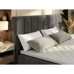 Łóżko kontynentalne - ALVER DUO 200x200 - H4 - ciemnoszary, welwet - Topper Visco