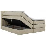 Łóżko kontynentalne - ALVER KING 160x200 - H3 - beżowy, welwet - Topper T25