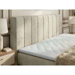Łóżko kontynentalne - ALVER KING 160x200 - H4 - beżowy, welwet - Topper T25