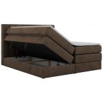 Łóżko kontynentalne - ALVER KING 140x200 - H4 - brązowy, welwet - Topper T25