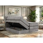 Łóżko kontynentalne - ALVER KING 180x200 - H3 - jasnoszary, welwet - Topper T25