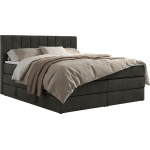 Łóżko kontynentalne - ALVER KING 160x200 - H3 - ciemnoszary, welwet - Topper T25