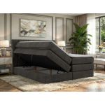 Łóżko kontynentalne - ALVER KING 160x200 - H3 - ciemnoszary, welwet - Topper T25