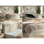 Łóżko kontynentalne - ALVER KING 180x200 - H4 - beżowy, welwet - Topper Visco