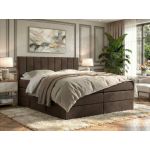 Łóżko kontynentalne - ALVER KING 180x200 - H4 - brązowy, welwet - Topper Visco