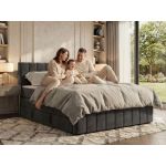 Łóżko kontynentalne - ALVER KING DUO 140x200 - H3 - beżowy, welwet - Topper T25