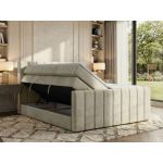 Łóżko kontynentalne - ALVER KING DUO 140x200 - H4 - beżowy, welwet - Topper T25