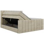 Łóżko kontynentalne - ALVER KING DUO 160x200 - H4 - beżowy, welwet - Topper T25