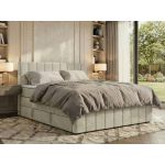 Łóżko kontynentalne - ALVER KING DUO 180x200 - H4 - beżowy, welwet - Topper T25