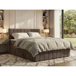 Łóżko kontynentalne - ALVER KING DUO 160x200 - H3 - brązowy, welwet - Topper T25