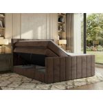 Łóżko kontynentalne - ALVER KING DUO 160x200 - H3 - brązowy, welwet - Topper T25