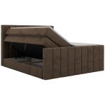 Łóżko kontynentalne - ALVER KING DUO 180x200 - H3 - brązowy, welwet - Topper T25
