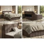 Łóżko kontynentalne - ALVER KING DUO 140x200 - H4 - brązowy, welwet - Topper T25