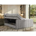 Łóżko kontynentalne - ALVER KING DUO 160x200 - H4 - jasnoszary, welwet - Topper T25