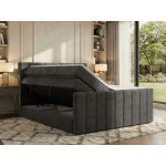 Łóżko kontynentalne - ALVER KING DUO 160x200 - H3 - ciemnoszary, welwet - Topper T25