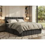 Łóżko kontynentalne - ALVER KING DUO 180x200 - H3 - ciemnoszary, welwet - Topper T25