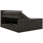 Łóżko kontynentalne - ALVER KING DUO 180x200 - H3 - ciemnoszary, welwet - Topper T25