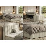 Łóżko kontynentalne - ALVER KING DUO 140x200 - H3 - beżowy, welwet - Topper Visco