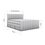 Łóżko kontynentalne - ALVER KING DUO 160x200 - H4 - beżowy, welwet - Topper Visco