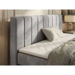 Łóżko kontynentalne - ALVER KING DUO 160x200 - H3 - jasnoszary, welwet - Topper Visco
