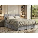 Łóżko kontynentalne - ALVER KING DUO 160x200 - H4 - jasnoszary, welwet - Topper Visco