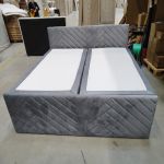 Łóżko kontynentalne PARIS KING DUO 180x200 - Monolith 84 - jasny szary - OUTLET