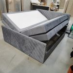 Łóżko kontynentalne PARIS KING DUO 180x200 - Monolith 84 - jasny szary - OUTLET