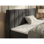Łóżko kontynentalne - ALVER KING DUO 160x200 - H4 - ciemnoszary, welwet - Topper Visco