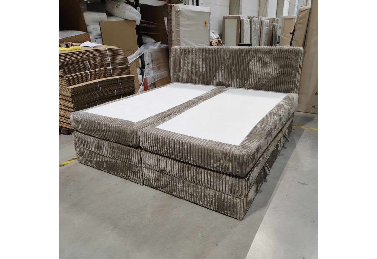 Łóżko kontynentalne TILIANO KING 200x200 - Tilia 11 - jasny brązowy - OUTLET