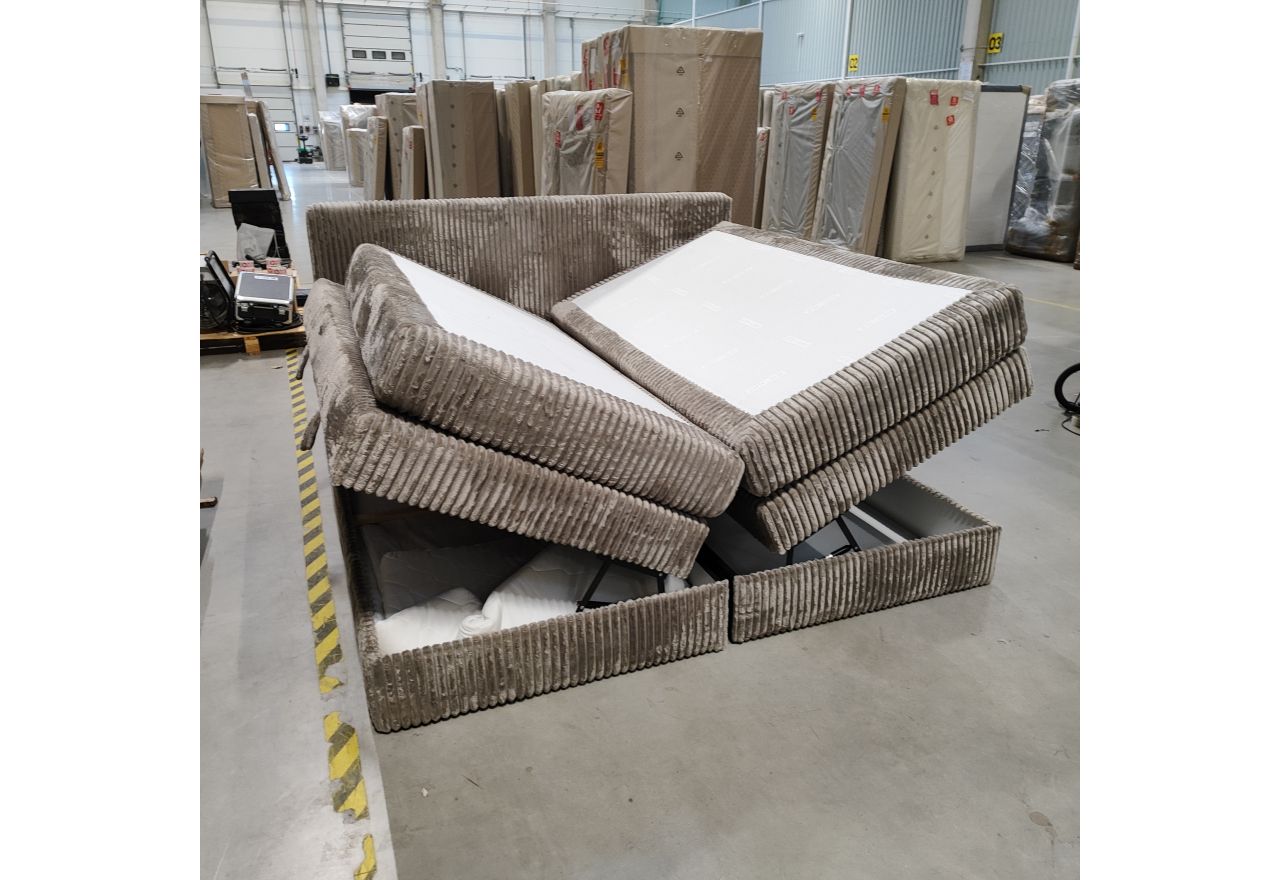 Łóżko kontynentalne TILIANO KING 200x200 - Tilia 11 - jasny brązowy - OUTLET