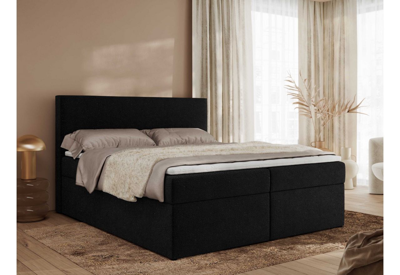 Łóżko kontynentalne JAGUAR 140x200 - Jaguar 22 - czarny - OUTLET