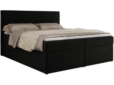 Łóżko kontynentalne JAGUAR 140x200 - Jaguar 22 - czarny - OUTLET