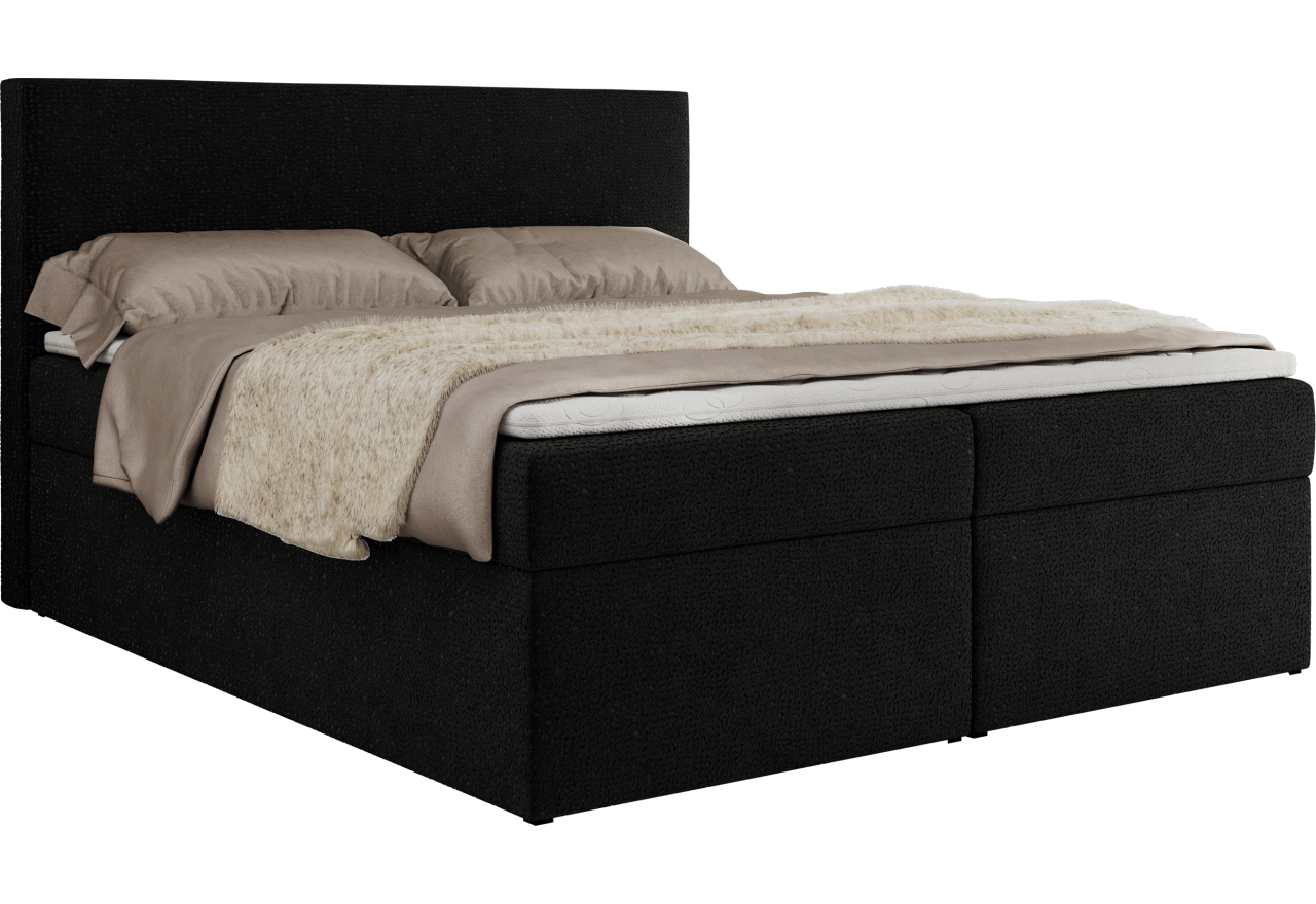 Łóżko kontynentalne JAGUAR 140x200 - Jaguar 22 - czarny - OUTLET