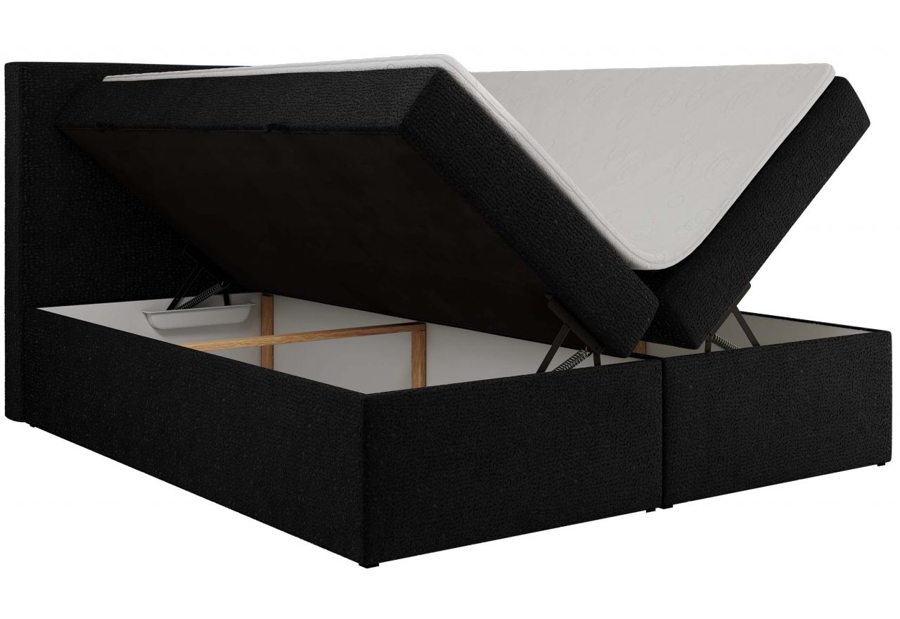 Łóżko kontynentalne JAGUAR 140x200 - Jaguar 22 - czarny - OUTLET