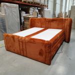 Łóżko kontynentalne, elektrycznie sterowane z pilota - FORTINA 180x200 - Lapit 44 - pomarańczowy - OUTLET