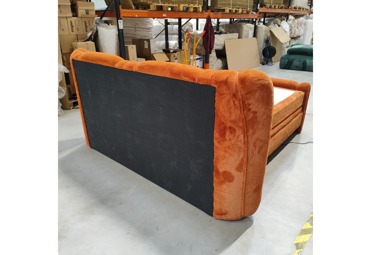 Łóżko kontynentalne, elektrycznie sterowane z pilota - FORTINA 180x200 - Lapit 44 - pomarańczowy - OUTLET