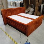 Łóżko kontynentalne, elektrycznie sterowane z pilota - FORTINA 180x200 - Lapit 44 - pomarańczowy - OUTLET