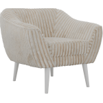 Fotel PIRS - beżowy, sztruks - nóżki,  biały
